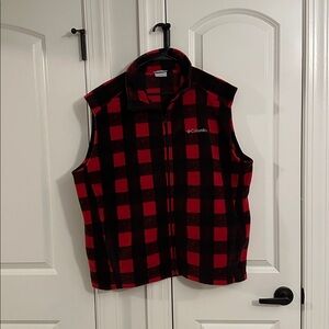 Columbia Red and Black Checkered Vest